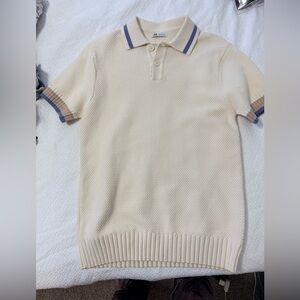 Men's Cream Polo Shirt by Zara